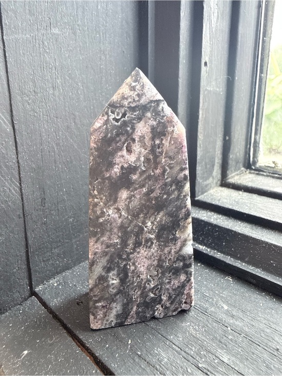 Other - Polished Firework Quartz Obelisk - Smoky Black & Lavender Pink Hues